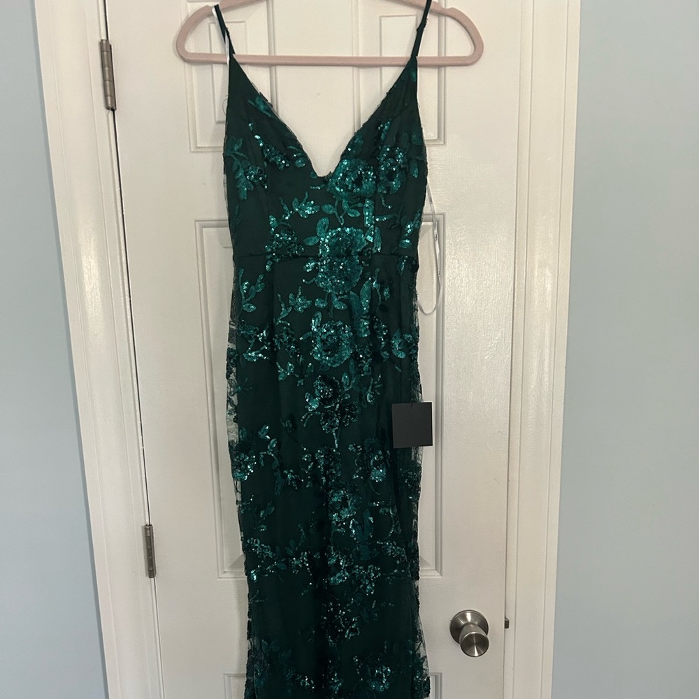 Green Sequin Formal Dress